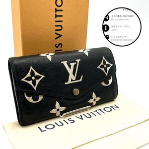 現行◆極美品◆LOUIS VUITTON ルイヴィトン ポルトフォイユ サラ アンプラント バイカラー 長財布 折り財布 ブラック ノワール RFID搭載