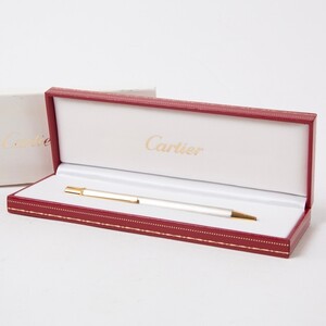 【美品】Cartier カルティエ ツイスト式 ボールペン マスト ドゥ シルバー 筆記用具　ゴールド 金具