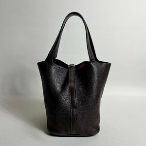 2404-155-1｜美品｜HIGH-CLASS ハイクラス PM ハンドバッグ レザー ダークブラウン