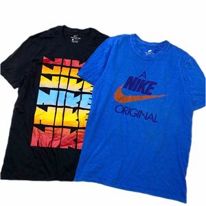 NIKEナイキ　ビッグナイキ　ビンテージ風　Tシャツ 2枚セット 913357-052 CV1999-010 青黒　L