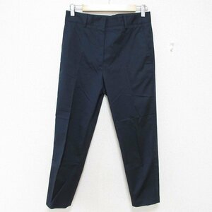 美品 JIL SANDER ジルサンダー ストレッチ テーパード コットンパンツ スラックス 32 ネイビー ◆