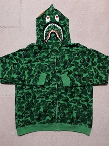 ★size XL★　BAPE full zip hoodie green camo エイプ ベイプ シャーク パーカー 迷彩　渋谷限定　shibuya ビンテージ　vintage