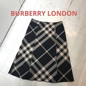 ★美品★BURBERRY LONDON チェック　スカート　ひざ丈　プリーツ