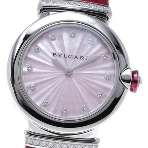 ブルガリ BVLGARI LU28S ルチェア 12Pダイヤ クォーツ レディース 良品 _839975