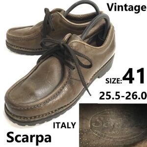 80s以前?Vintage★スカルパ/Scarpa★チロリアンシューズ【41/25.5-26.0/茶/brown】マウンテンブーツ/軽登山靴/Leather/Boots/shoes◆pJ-023