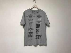 本物ディーゼルDIESELコットンプリント半袖TシャツメンズサーフアメカジミリタリーストリートスケーターグレーSインド製