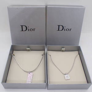 1円~ Dior ディオール ネックレス 2個セット シルバーカラー ペンダント