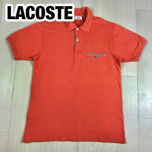 LACOSTE ラコステ 半袖ポロシャツ 3 オレンジ チェック ワニ