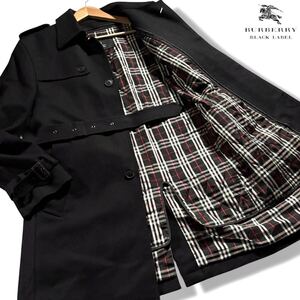 極美品/Lサイズ● バーバリーブラックレーベル ライナー付き ウール トレンチコート BURBERRY BLACK LABEL 中綿キルティング ノバチェック