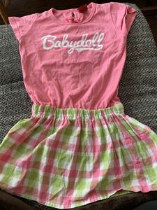 即決★Babydoll★ベビードールの可愛いピンクの半袖ワンピース★100★マドラスチェック