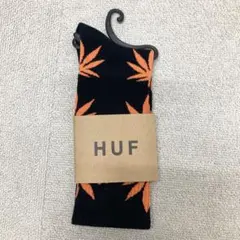 新品　HUF ミドルソックス　靴下　マリファナ柄　ブラック　オレンジ