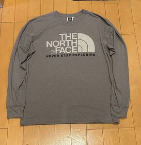 TNF THE NORTH FACE ノースフェイス　 NT37100 長袖　ロゴT L/S LOGO TEE M 着丈62 身幅50 肩幅45 袖丈56 グレー　灰色