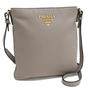 新品同様 プラダ ショルダーバッグ 1BH142 VITTERO DAINO レザー グレージュ ゴールド金具 PRADA