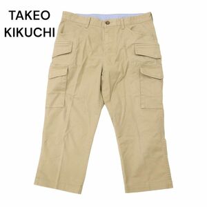 TAKEO KIKUCHI タケオキクチ 春夏 クロップド★ ストレッチ カーゴ ワーク パンツ Sz.1　メンズ ベージュ　C4B02097_5#P