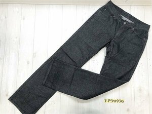 a.v.v HOMME アーベーベー メンズ ヘリンボーン ストレッチ パンツ 44 黒