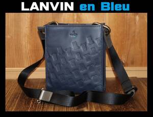 送料無料 特価即決【未使用】 LANVIN en Bleu ★ Tilt 撥水 牛革 ショルダーバッグ ★ ランバン 税込定価1万6500円 524101