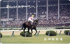 ◆新しいステージへ（阪神競馬場）のテレカ◆