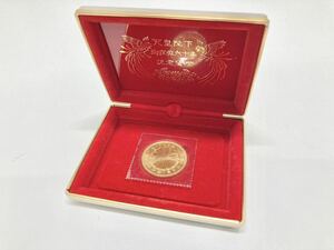 【40690】天皇陛下御在位60年記念貨幣　10万円金貨　K24　20g　大蔵省造幣局　十万円金貨　純金　箱 ケース付