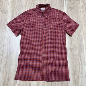 ★送料360円★PS Paul Smith ポールスミス 半袖シャツ メンズ チェック柄 オレンジ×ネイビー　サイズS R-6022