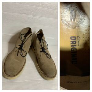 Clarks ORIGINALS クラークス　ベージュ　スウェードレザー　US 8 1/2 ハイカット　デザートブーツ　チャッカブーツ　26.5cm シューズ