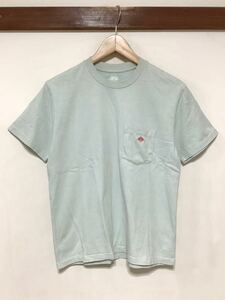 み1324 DANTON ダントン 半袖Tシャツ カットソー レディース 36 S ライトブルー 胸ポケット 