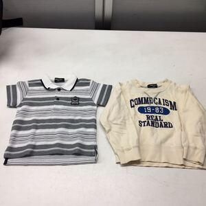 送料無料★comme ca ism コムサイズム★男の子トップス２点セット★半袖Tシャツ 長袖シャツ★100A #30921sNj76