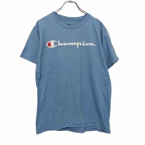 champion 半袖 プリントTシャツ M ブルー ホワイト レッド チャンピオン ロゴ 古着卸 アメリカ仕入 a508-5200