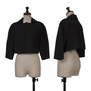 コムコム コムデギャルソンCOMME des GARCONS ウールラウンドカラーショートジャケット 黒XS