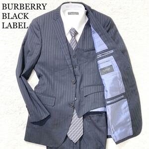 【極美品】BURBERRY BLACK LABEL スリーピース ストライプ