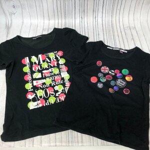 m001 G(30) MARY QUANT マリークワント トップス 半袖Tシャツ 半袖カットソー レディース M ブラック 文字 ロゴ 2枚セット