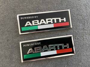 アバルト ABARTH★8*3CM★ カーステッカー エンブレム プレート アルミ製 フェンダーバッジ シール 傷を隠す 2枚セット 506番