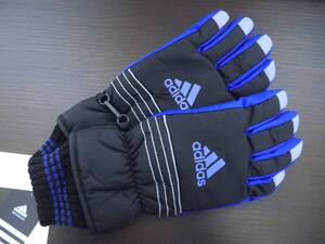 ◆未使用◆ヨークス adidas アディダス 手袋/グローブ キッズ/子供用 145cm 19cm 11-12才 ネイビー 濃紺 防寒 ロゴ◆定270円可◆j06 #17