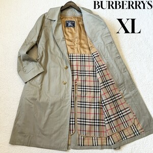 XL 大きいサイズ!! 極美品 Burberrys バーバリー ステンカラーコート ノバチェック カーキ系 希少 1スタ 1円～