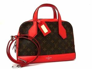 1円 ■美品■ LOUIS VUITTON ルイヴィトン モノグラム ドラPM 2WAY ハンドバッグ トート ショルダー 肩掛け レッド系×ブラウン系 FB6685