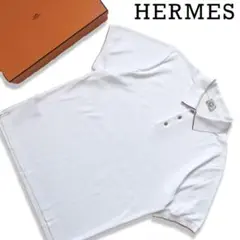 【新品】HERMES エルメス　セリエボタン　ポロシャツ　メンズ　ホワイト　ロゴ