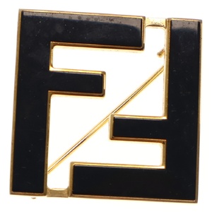 FENDI フェンディ FFロゴ フォーエバー ブローチ ブラック/ゴールド 8AG976TL9F0RNG