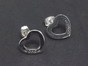 ■美品■ COACH コーチ ハート ピアス アクセサリー レディース シルバー系 DF5003