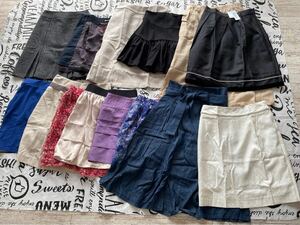 ◆衣類大量　Mサイズスカート/50点まとめ売り/ブランド品多数/仕入れ/レディース 大量◆ ミニスカート 膝丈スカート