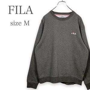 M1002★FILA　フィラ　メンズ　人気　定番　ゆるダボ　トレーニング　ジム　裏起毛　スウェット　トレーナー　グレー　ユニセックス　M