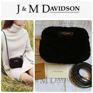 限定希少★国内正規 新品 J&M DAVIDSON ジェイアンドエム デビッドソン LIPSTICK リップスティック ムートン ショルダーバッグ 定価107800