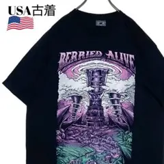 USA古着 バンドTシャツ 黒 L ベアードアライブ ブラックtシャツ バンt