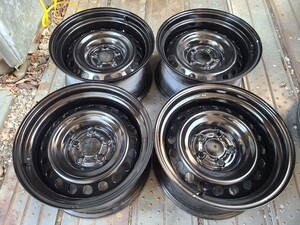 ナカテツ 16×8.5J+15 5H114.3 ハブ径66mm 4本no.267 加工鉄チン 深リム スチール 加工てっちん