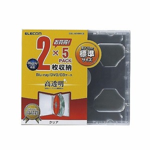 10個セット エレコム　Blu-ray/DVD/CDケース(標準/PS/2枚収納)　CCD-JSCNW5CRX10 /l