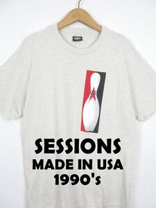 90s セッションズ USA製 ★ ボーリング ピン Tシャツ L ★ SESSIONS シングルステッチ 90年代 オールド ビンテージ アメリカ製 メンズ