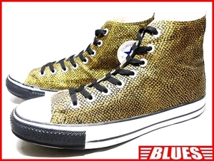 即決★CONVERSE★28cm ハイカットスニーカー コンバース メンズ 9.5 金 ゴールド 8ホールシューズ オールスター