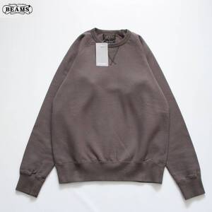 未使用【 BEAMS PLUS ビームス プラス 】裏起毛 ガゼット クルーネック スウェット S カーキ 111311631031716 定価\12,000 トレーナー 新品