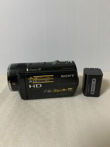 SONY HDR-CX520V ソニーデジタル ビデオカメラ&電池NP-FH70/ハンディカム/詳細動作未確認/部品取り用/小傷汚れ等経年/ジャンク扱い