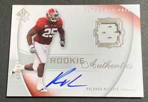 2010 Upper Deck SP Authentic Football Rolando McClain Patch Auto /999 120 RC Rookie NFL サイン　パッチ　ルーキー　999枚限定