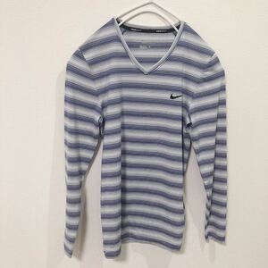 ★ナイキ ゴルフ NIKE GOLF ツアーパフォーマンス 長袖 Ｔシャツ ボーダー Lサイズ