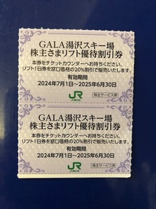 ★　JR東日本 株主優待券　GALA湯沢スキー場　リフト券割引券　２枚